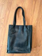Zwarte leren tas croco print, Zwart, Shopper, Ophalen of Verzenden, Zo goed als nieuw