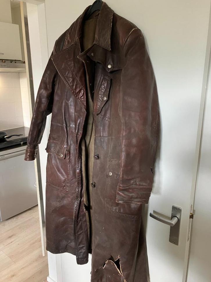 vintage leren motorjas, Motoren, Kleding | Motorkleding, Jas | leer, Dames, Heren, Tweedehands, Ophalen of Verzenden