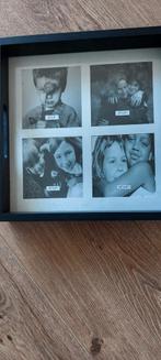 Dienblad met glas/foto's blad, Huis en Inrichting, Woonaccessoires | Dienbladen, Ophalen of Verzenden, Zo goed als nieuw, Vierkant