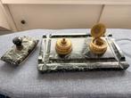 Antieke Empire inktset, 2 inktpotten en blotter (ca. 1800), Antiek en Kunst, Ophalen of Verzenden