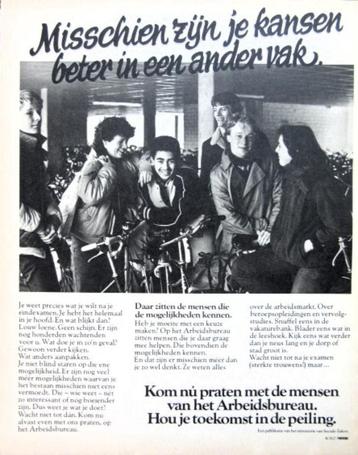 3 vintage advertenties reclames Arbeidsbureau 1981 beschikbaar voor biedingen