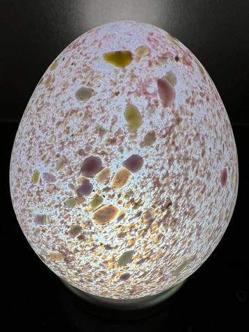 XL Kosta Boda Egg Glasobject Backström Roze Spikkel 70s beschikbaar voor biedingen