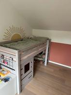 Halfhoogslaper kinderbed hout Ties incl wanden loods, Kinderen en Baby's, Kinderkamer | Stapelbedden en Hoogslapers, Ophalen of Verzenden