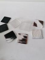 retro seventies koeienhuid onderzetters 6 st in doosje, Ophalen of Verzenden, Huis en Inrichting