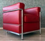 Vintage LC2 Le Corbusier armchair in Red Leather, Italy, 80s, Huis en Inrichting, Ophalen, -, -, Zo goed als nieuw