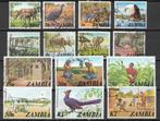 Zambia 1975 Def serie dieren cultuur vogel waterval olifant, Verzenden, Zambia, Gestempeld