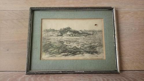 Prachtige ets van Toon Pluijmers, 1910. Inclusief opschrift., Antiek en Kunst, Kunst | Etsen en Gravures, Ophalen of Verzenden
