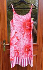 100% Zijde jurk rood roze bloem Coast Weber Ahaus Italy, Kleding | Dames, Coast Weber Ahaus, Maat 42/44 (L), Ophalen of Verzenden