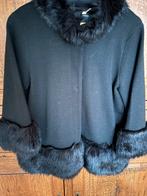 Jasje met bont - Cristina Gavioli, Maat 38/40 (M), Zwart, Ophalen of Verzenden, Zo goed als nieuw
