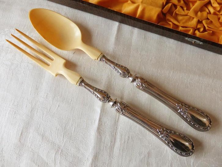 Antiek Frans zilveren slabestek / slacouvert i...r ca. 1890, Antiek en Kunst, Antiek | Bestek, Ophalen of Verzenden