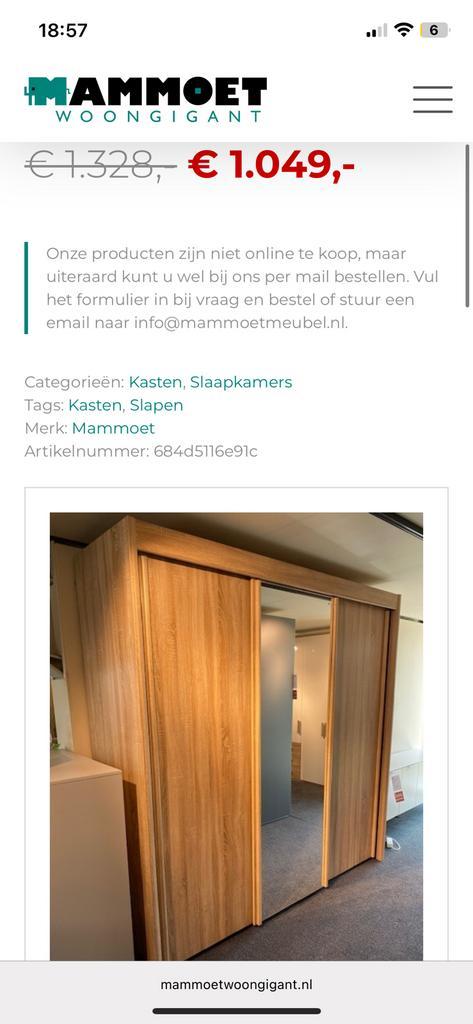 Gratis - MAMMOET kledingkast met schuifdeuren, Huis en Inrichting, Kasten | Kledingkasten, Gebruikt, 200 cm of meer, 150 tot 200 cm