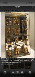 Franklin Mint Egyptische beeldjes met glazen kastje, Verzamelen, Beelden en Beeldjes, Ophalen, Zo goed als nieuw