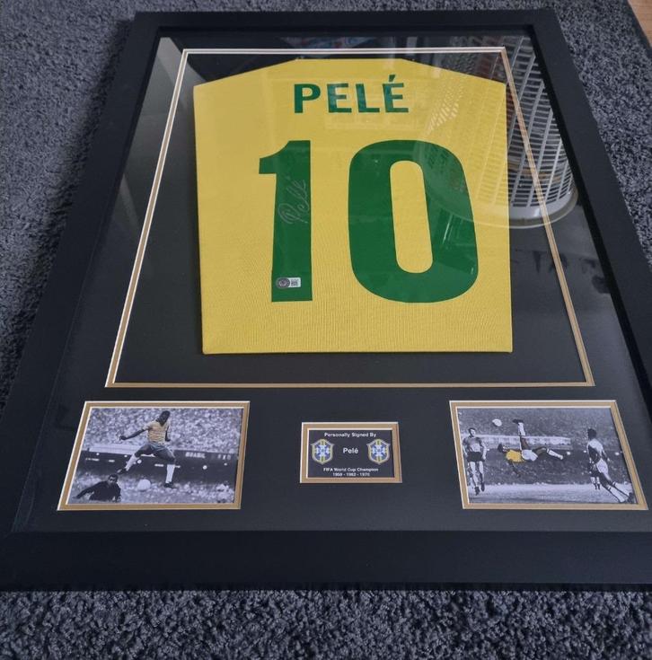Gesigneerd Pele Brazilie Beckett COA LUXE LIJST, Verzamelen, Sportartikelen en Voetbal, Zo goed als nieuw, Shirt, Buitenlandse clubs