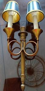 Antieke Empire lamp met zwarte kapjes., Antiek en Kunst, Antiek | Lampen, Ophalen of Verzenden