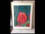Schilderij met pastel krijt, Ophalen of Verzenden