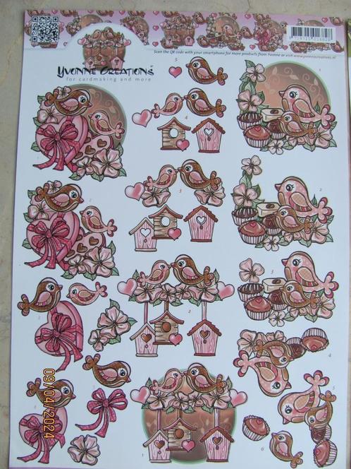 NIEUW vel YVONNE Creations KNIPVEL vogels MOEDERDAG CD10483, Hobby en Vrije tijd, Kaarten | Zelf maken, Nieuw, Knipvel, Man of Vrouw