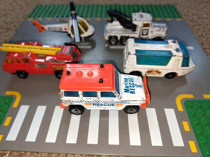 Vintage reddingsvoertuigen Matchbox, Verzamelen, Overige Verzamelen, Gebruikt, Ophalen of Verzenden
