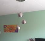 Plafondlamp geborsteld staal 3 bollen, Huis en Inrichting, Lampen | Hanglampen, Verzenden, Zo goed als nieuw, Metaal, 75 cm of meer