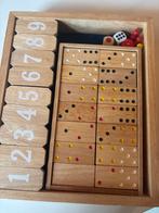 Houten Dominoset met Scorebord en Accessoires, Antiek en Kunst, Ophalen