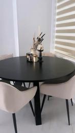 Woood eettafel zwart, Ophalen of Verzenden, Zo goed als nieuw, Rond, 100 tot 150 cm