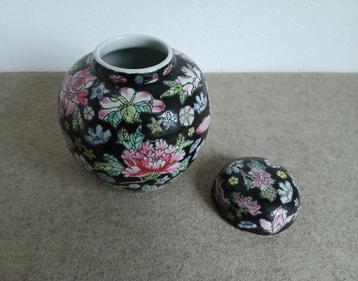 Chinese porseleinen gemberpot - mid century - famille noir beschikbaar voor biedingen
