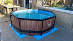 Exit zwembad houtlook 244 cm met overkapping en 2 filters, Tuin en Terras, Ophalen, Rond, Zo goed als nieuw, Opzetzwembad