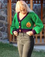 Handgebreid Halloween vest, Kleding | Dames, Truien en Vesten, Ophalen of Verzenden