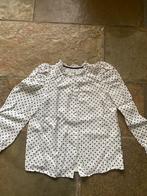 Witte blouse met zwarte stippen van Zara maat 140, Ophalen of Verzenden, Zo goed als nieuw, Meisje, Overhemd of Blouse