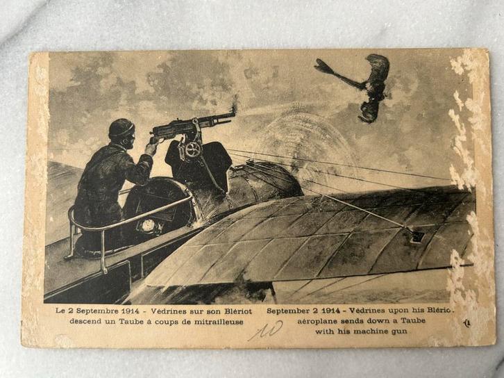 Wo1: ak taube neergehaald zijkanten!, Verzamelen, Militaria | Algemeen, Landmacht, Foto of Poster, Nederland, Ophalen of Verzenden