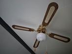 Vintage plafond ventilator met lamp, Ophalen, Gebruikt, Plafondventilator