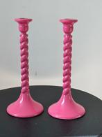 Roze Kandelaars, Ophalen, Gebruikt, Metaal, Rood