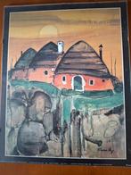 Reproductie 'Rode Trulli' door Dieter Framke.(ANKU00035), Antiek en Kunst, Ophalen of Verzenden