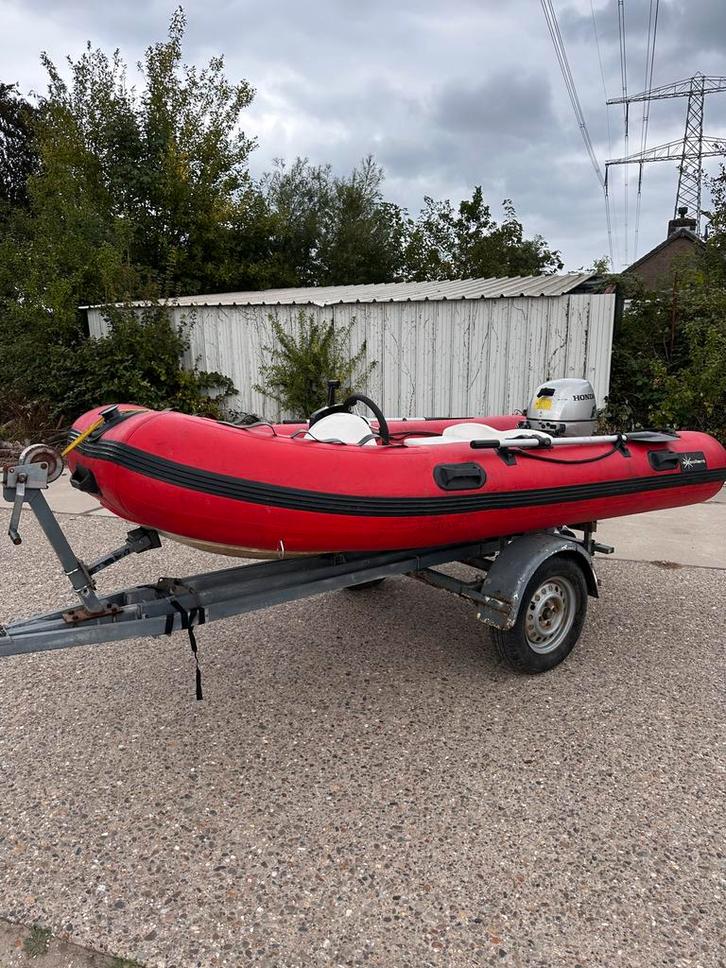 Excellent rib met console 8pk en trailer, Watersport en Boten, Rubberboten, Gebruikt, Overige merken, Overige materialen, Minder dan 70 pk