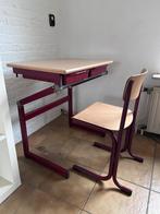 Vintage retro verstelbare schoolbank school stoel 3 stuks, Ophalen, Zo goed als nieuw