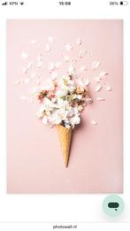 Poster photowall “Waffle Cone with Almond Blossoms” 40x60cm, Rechthoekig Staand, Nieuw, Ophalen of Verzenden, A1 t/m A3