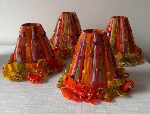 4x Kleurrijk lampenkapje Ø 14 cm hoog 14 cm, Huis en Inrichting, Lampen | Lampenkappen, Nieuw, Minder dan 25 cm, Rond, Ophalen of Verzenden