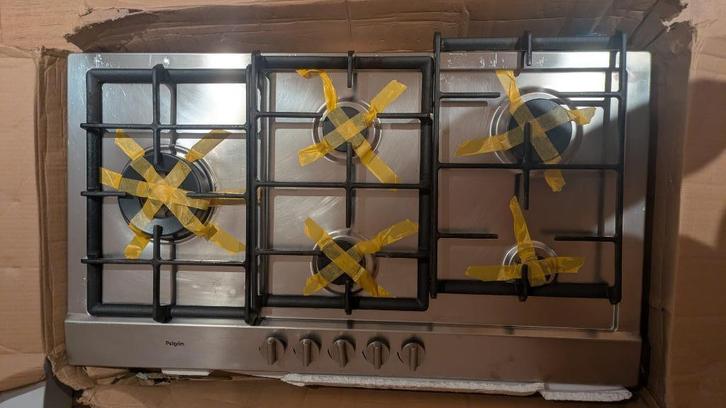 Pelgrim GK495RVSA1E – 5 pits gaskookplaat, RVS, Huis en Inrichting, Keuken | Keukenelementen, Gebruikt, Minder dan 100 cm, 50 tot 100 cm