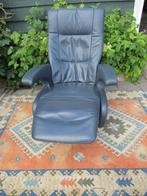 relaxsstoel -, Huis en Inrichting, Ophalen, Gebruikt, Blauw, Leer