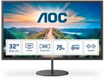 AOC Q32V4 Zwart ips 75hz qhd monitor 32", IPS, AOC, Ophalen of Verzenden, Zo goed als nieuw