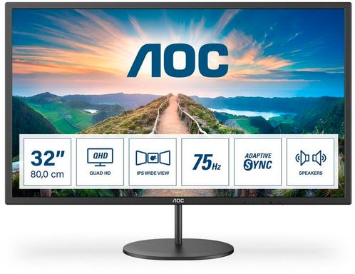 AOC Q32V4 Zwart ips 75hz qhd monitor 32", Computers en Software, Monitoren, Zo goed als nieuw, 61 t/m 100 Hz, DisplayPort, HDMI