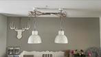 2  witte ‘industrie’ VT Wonen hanglampen., Huis en Inrichting, Lampen | Hanglampen, Ophalen of Verzenden, Zo goed als nieuw, Metaal