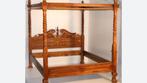 Antiek hemelbed, Huis en Inrichting, Ophalen, Gebruikt, Bruin, Tweepersoons