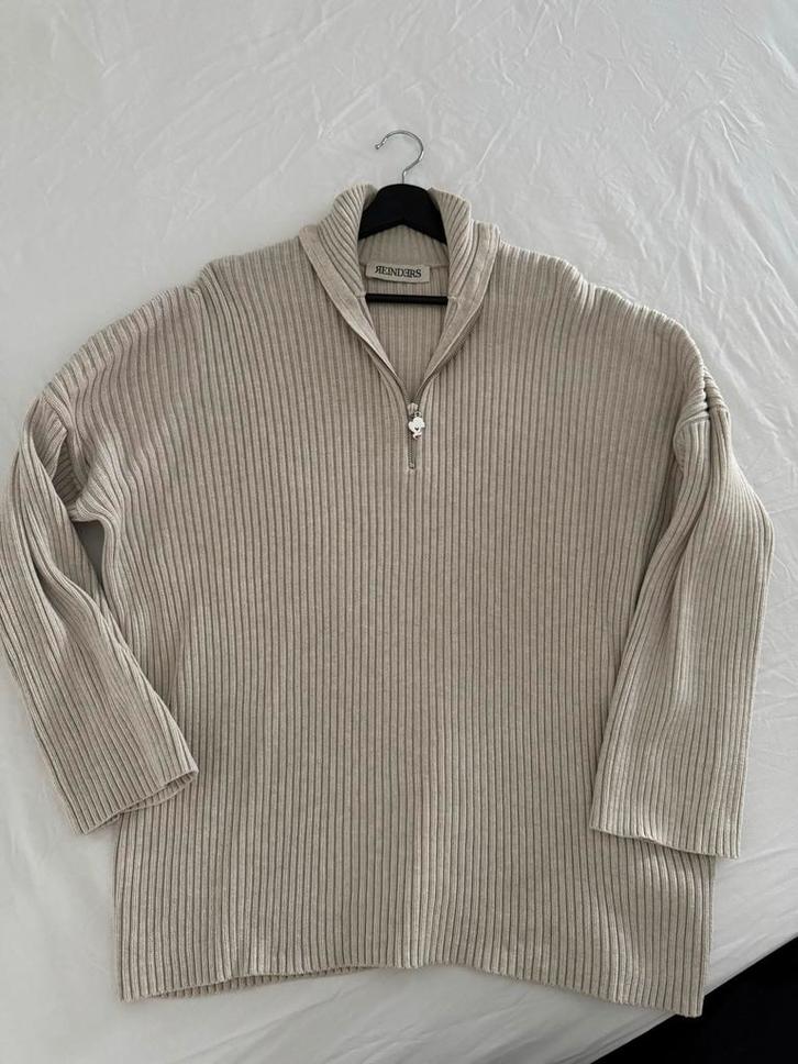 Mooi Reinders Pak (trui en broek) van gebreide stof, Kleding | Dames, Truien en Vesten, Zo goed als nieuw, Beige, Ophalen of Verzenden