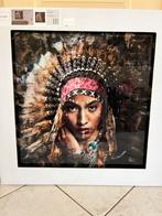 glasschilderij (indiaan) 80x80cm, Ophalen, Woondecoratie eindhoven, Nieuw, Woondecoratie eindhoven