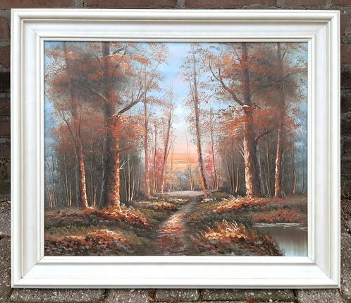 Olieverfschilderij op doek. Afm: 74 x 64 cm. incl. lijst., Antiek en Kunst, Kunst | Schilderijen | Klassiek, Ophalen of Verzenden