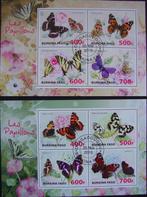 - 875 - 2 Blokken met Vlinders en Bloemen., Verzenden, Gestempeld, Dier of Natuur