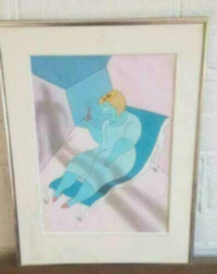 zeefdruk sylvia weve sleutel voor de kuisheid., Antiek en Kunst, Kunst | Litho's en Zeefdrukken, Ophalen