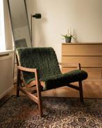 Design stoel - mid century modern - Amerikaans walnoten hout, Huis en Inrichting, Ophalen, Minder dan 75 cm, Zo goed als nieuw