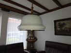 Vintage Hanglamp met Glazen Kap, Ophalen, Gebruikt, 50 tot 75 cm, Glas