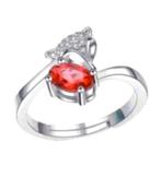 Zilveren ring vos robijn maat 17, Verzenden, Nieuw, Zilver, Zilver